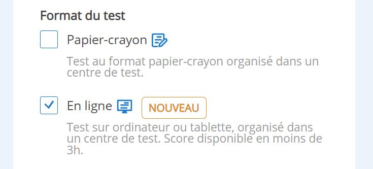 Format du test