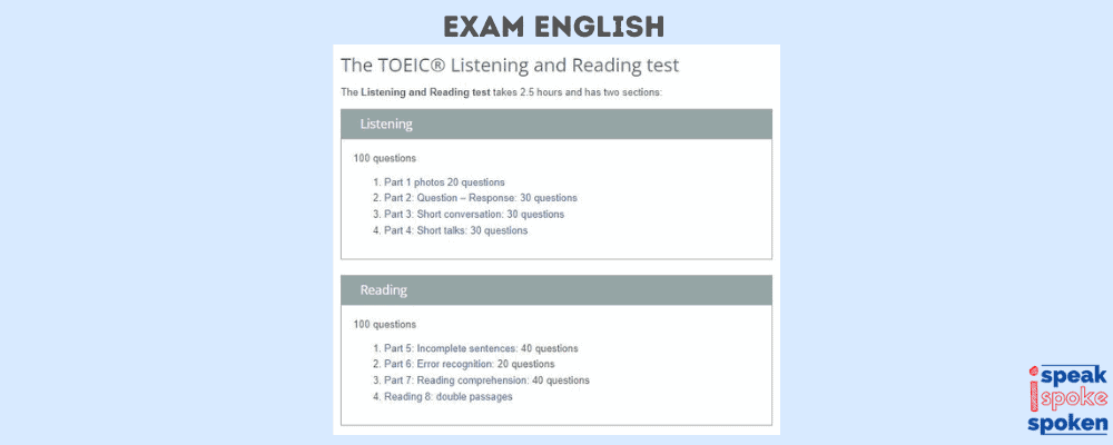 Encuentra un examen TOEIC gratuito en Exam English