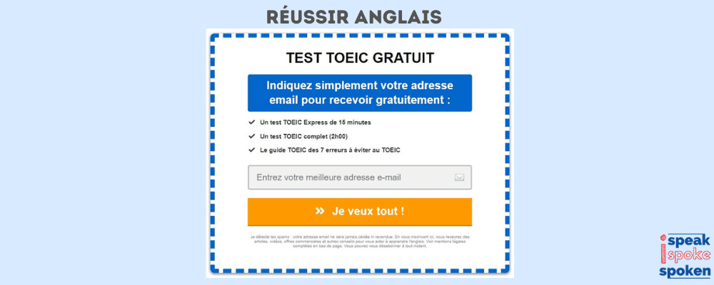 Encuentra un examen TOEIC gratuito en Réussir Anglais