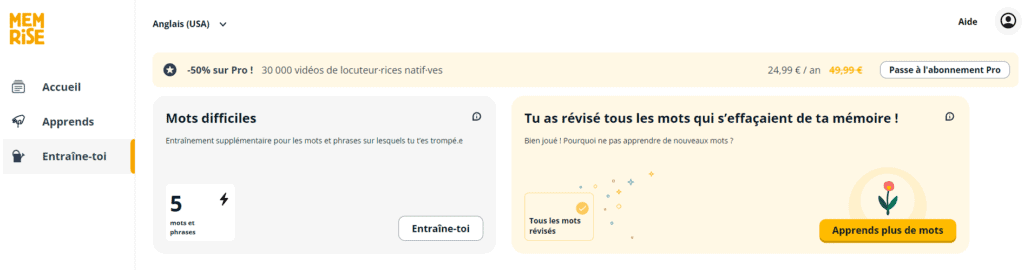 Entraine-toi Memrise