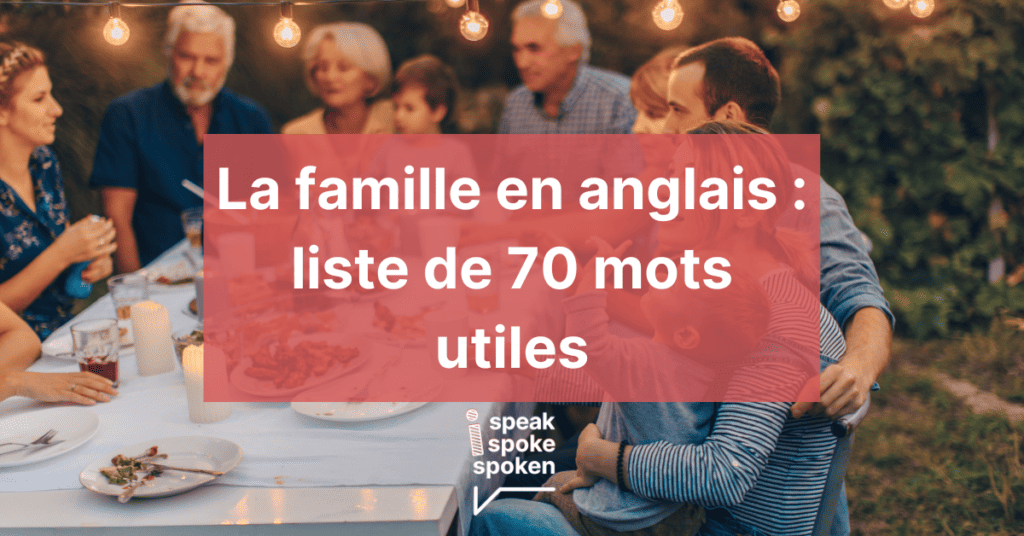 fiche de vocabulaire anglais pour la famille
