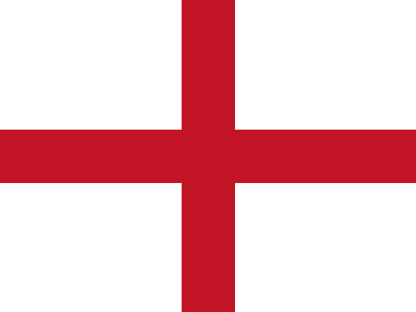 Drapeau de saint Georges : une croix rouge sur fond blanc.