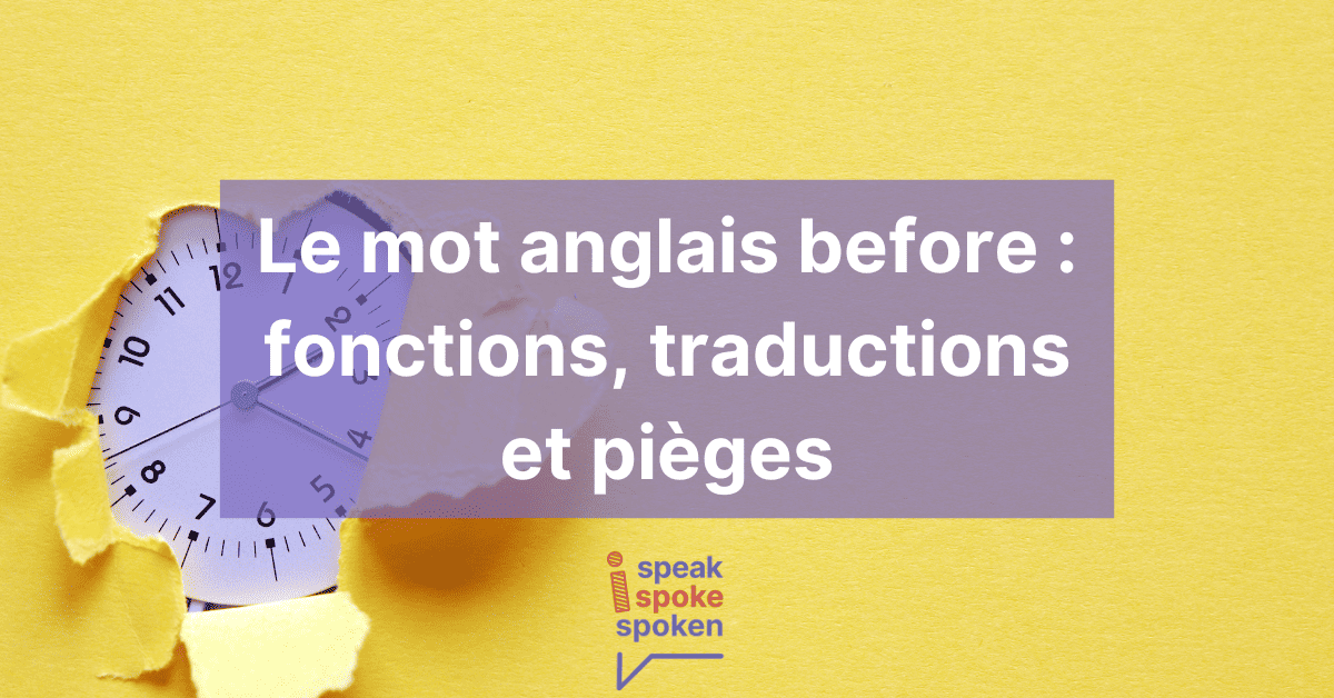 Le mot before en anglais