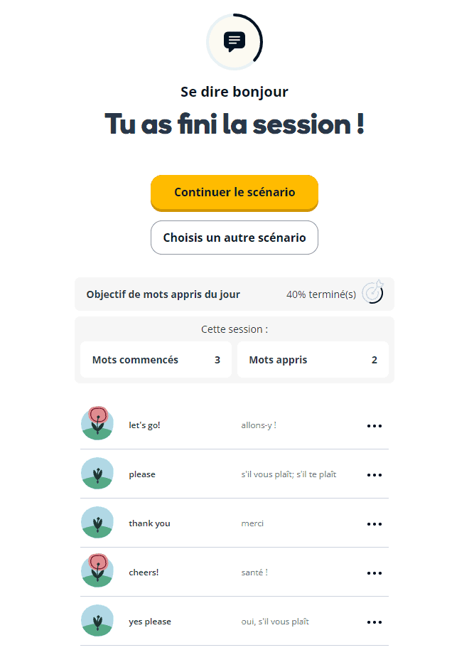 Lección completada Memrise